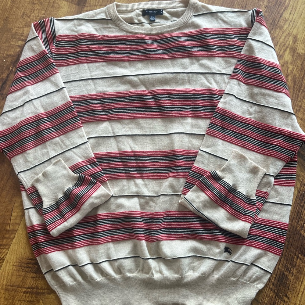 BURBERRY LONDON MULTI COLOR WOOL KNIT SWEATER
